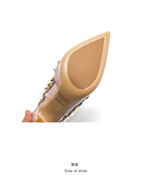 Valentino Rockstud Strappy Stiletto Heels White - 6