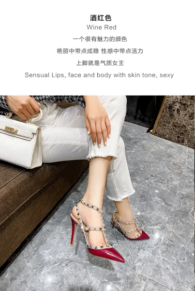 Valentino Rockstud Strappy Stiletto Heels White - 25