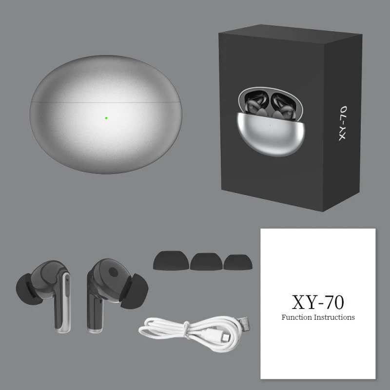 Design XY-70 True Wireless Earbuds Silver Tws Earbuds