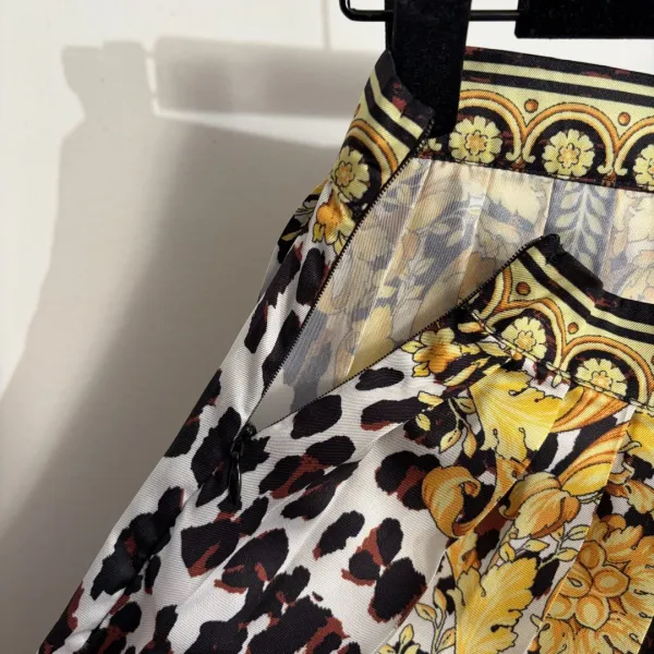 Versace Baroque Print Silk Shirt White Gold - 11