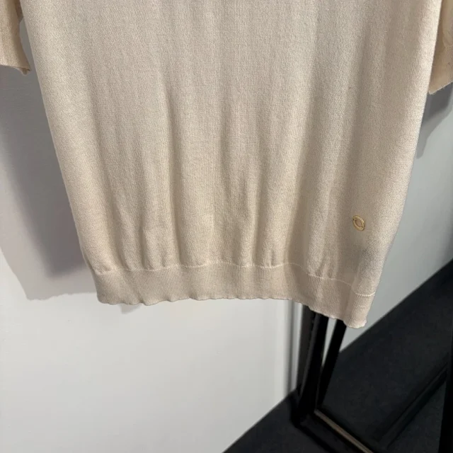Unbranded Knitwear Short-Sleeve Crewneck Knit Top with Metal Loop Accent product detail image 5