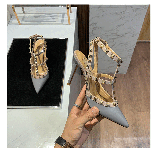 Valentino High Heels Pointed-Toe Studded Slingback Stilettos product detail image 54
