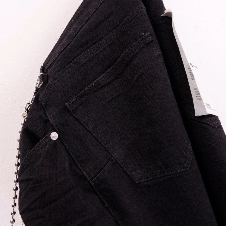 Purple Brand Denim Shorts Black with Chain Accessory - 6