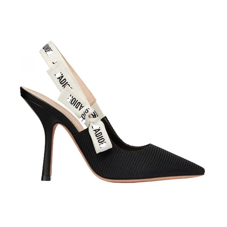 Dior High Heels Pointed-Toe Knit Slingback with Logo Strap image 5