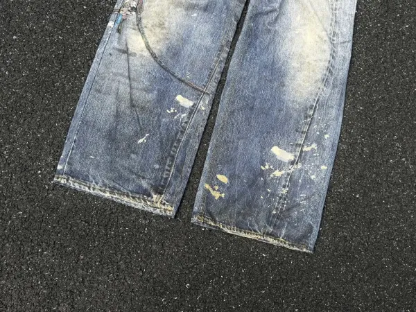 Acne Studios Distressed Chain-Embellished Wide-Leg Jeans Blue - 18