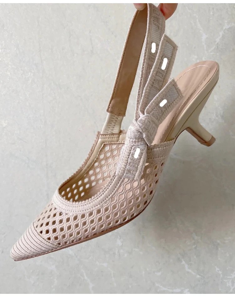 Dior J'Adior Mesh Slingback Heels Black - 2