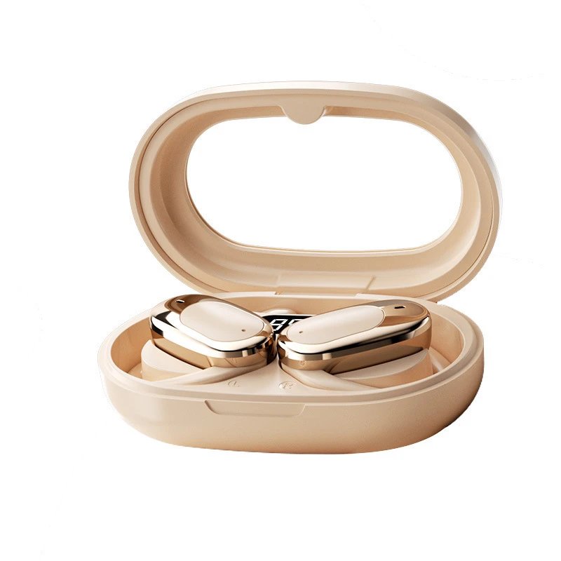 Design TWS Earbuds Beige Gold Wireless Earphones
