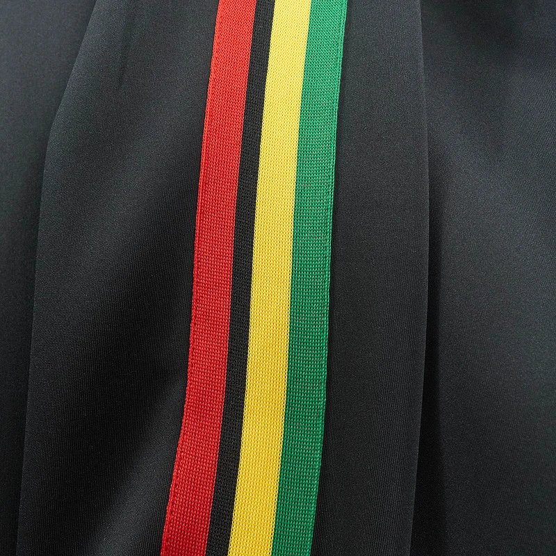 Palm Angels Track Jacket Black with Green and Yellow Stripes Outerwear - 15