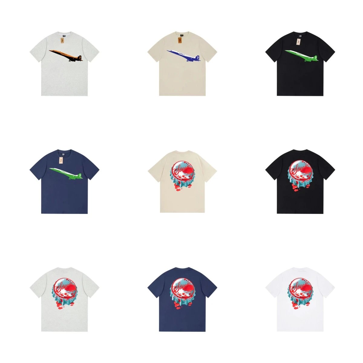 Stüssy T-Shirts Skull and floral graphic short-sleeve T-shirt image 5
