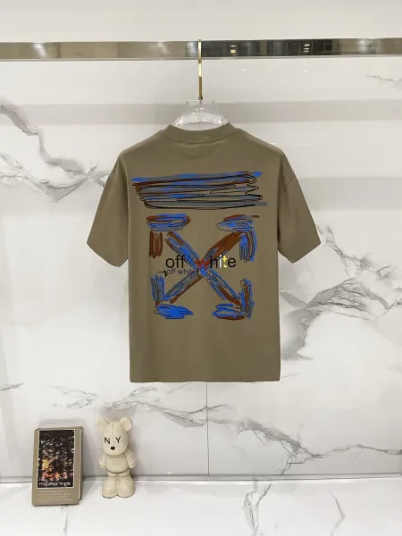 Off-White Arrow Logo T-Shirt Olive Green T-Shirt - 5