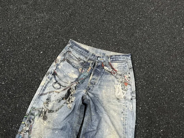 Vance Studios Jeans Wide-Leg Distressed Chain-Embellished product detail image 16
