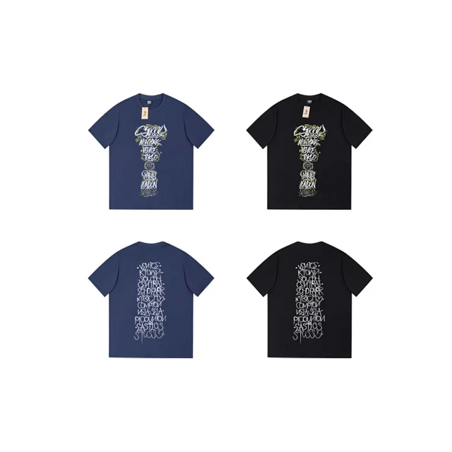 Stüssy T-Shirts Skull and floral graphic short-sleeve T-shirt product detail image 7
