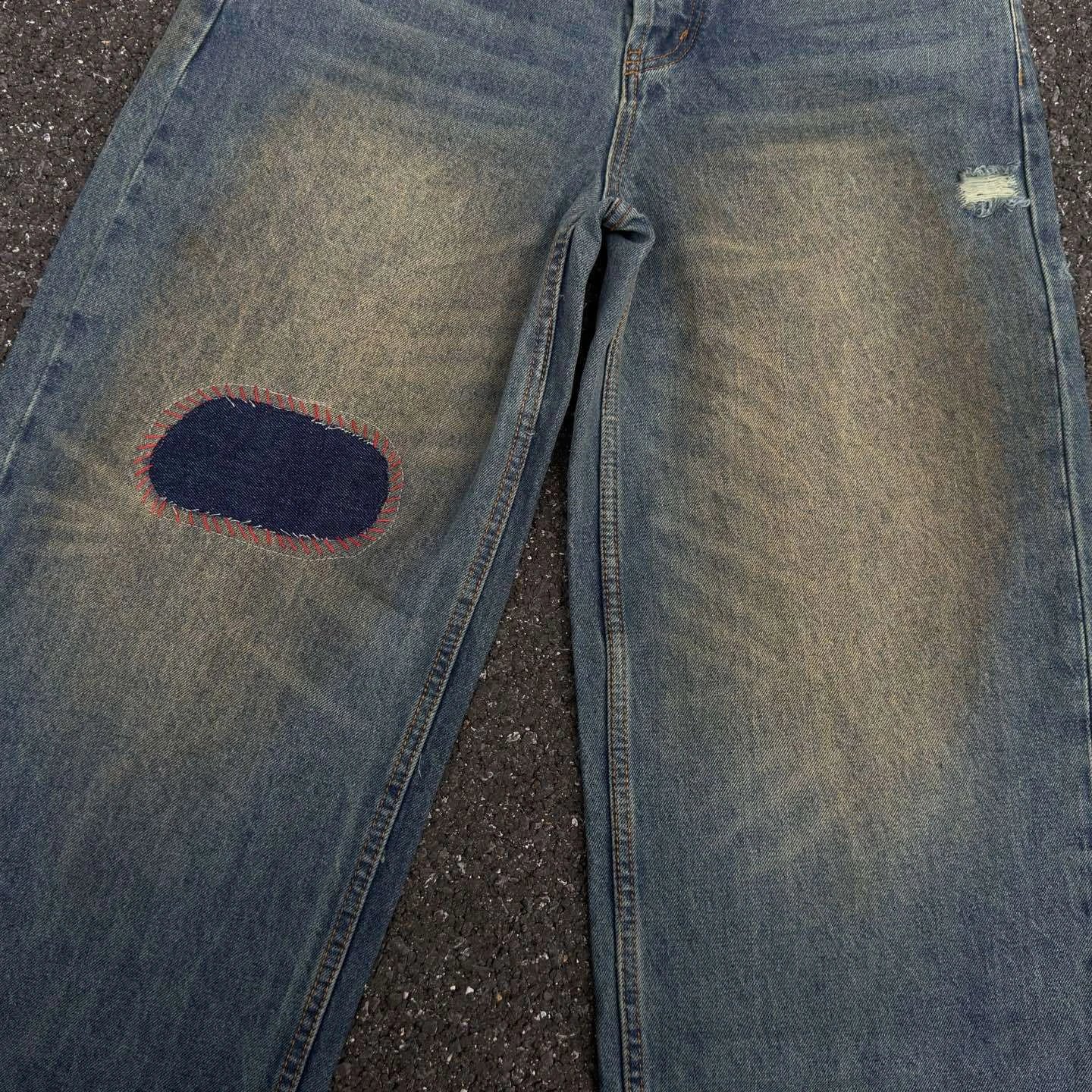 Enfants Riches Déprimés Jeans Distressed patch wide-leg image 4