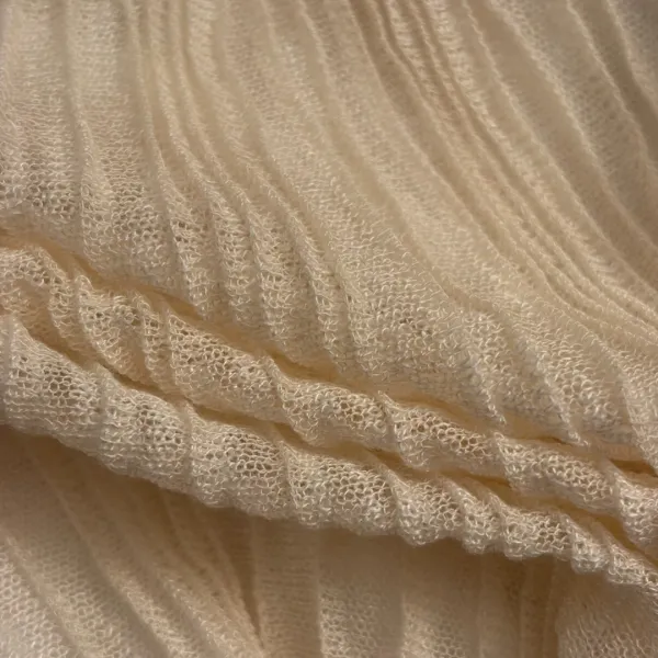 Design Tiered Pleated Skirt in Cream - 11