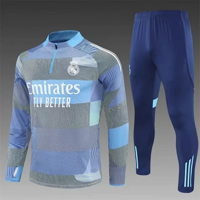 Real Madrid Tracksuits Long-sleeve half-zip football training set product detail image 13