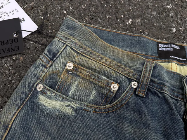 ERD Jeans 07 wide-leg distressed patch product detail image 10