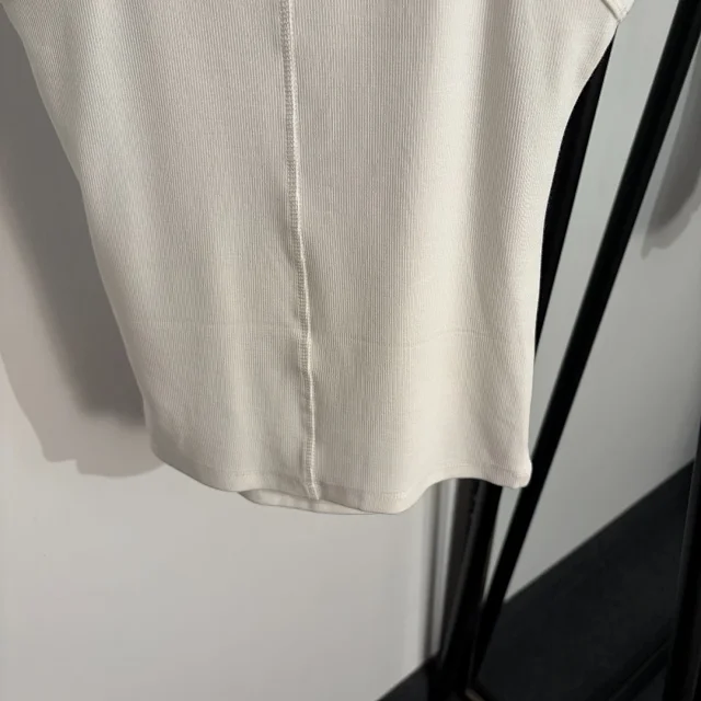 Celine Vests Ribbed sleeveless tank top with gold Triomphe emblem product detail image 7