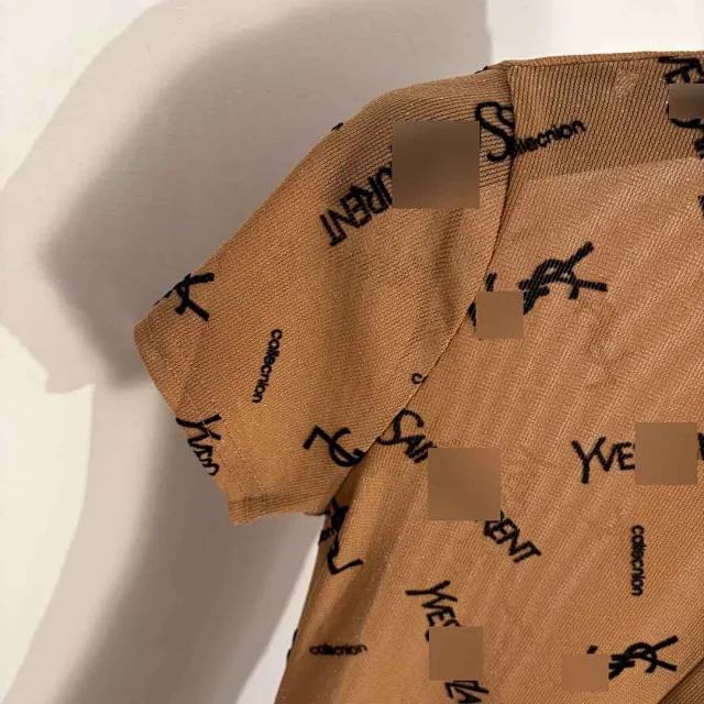Saint Laurent Underwear Sheer mesh short-sleeve zip-front monogram bodysuit product detail image 6