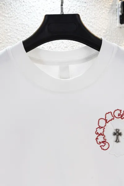 Chrome Hearts Circle Cross Black T-Shirt with Neon Green Embroidery - 16