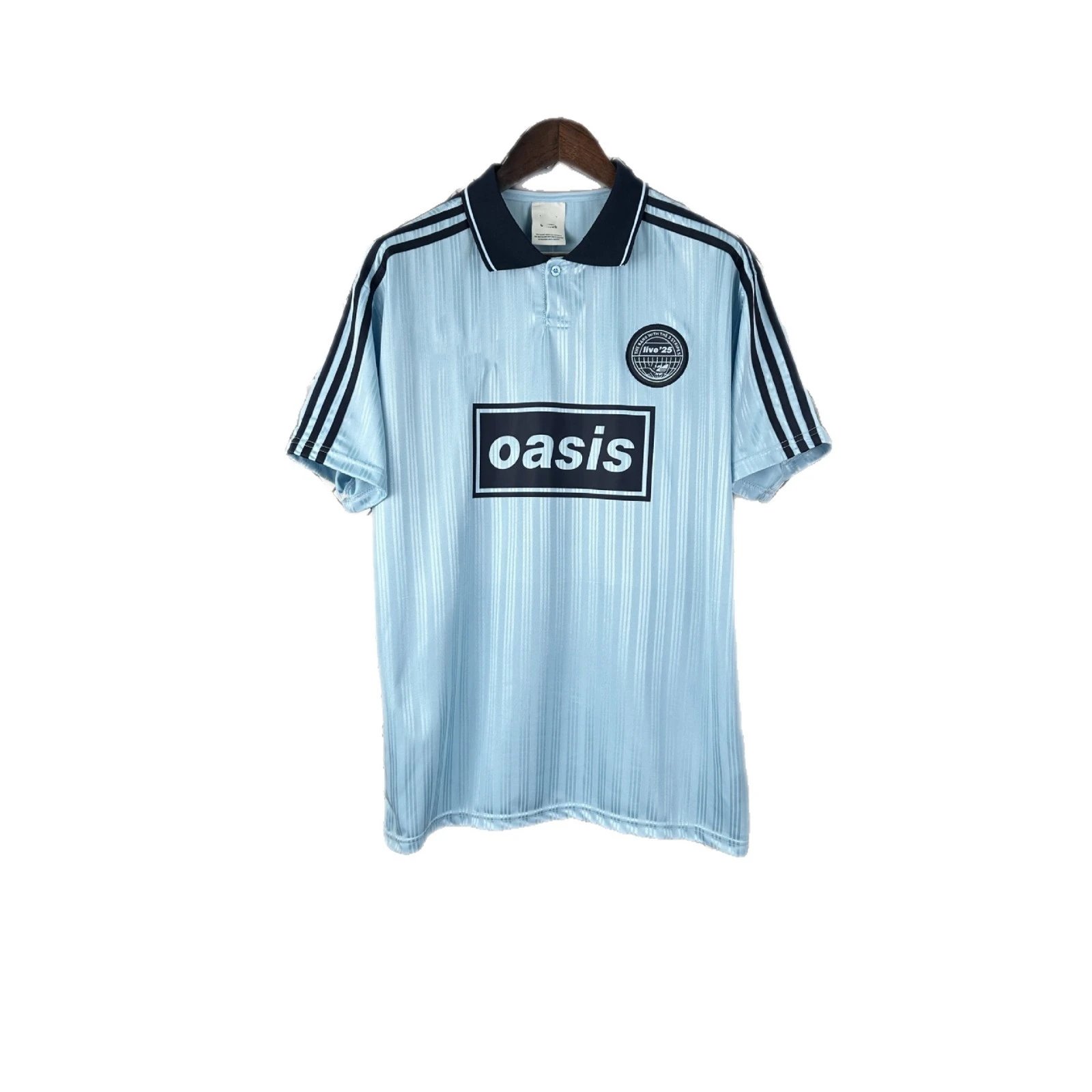 Oasis Football Jerseys Live '25 jersey with striped sleeves and polo collar image 5