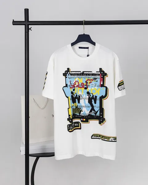 Design Five Heads Graphic White T-Shirt - 30