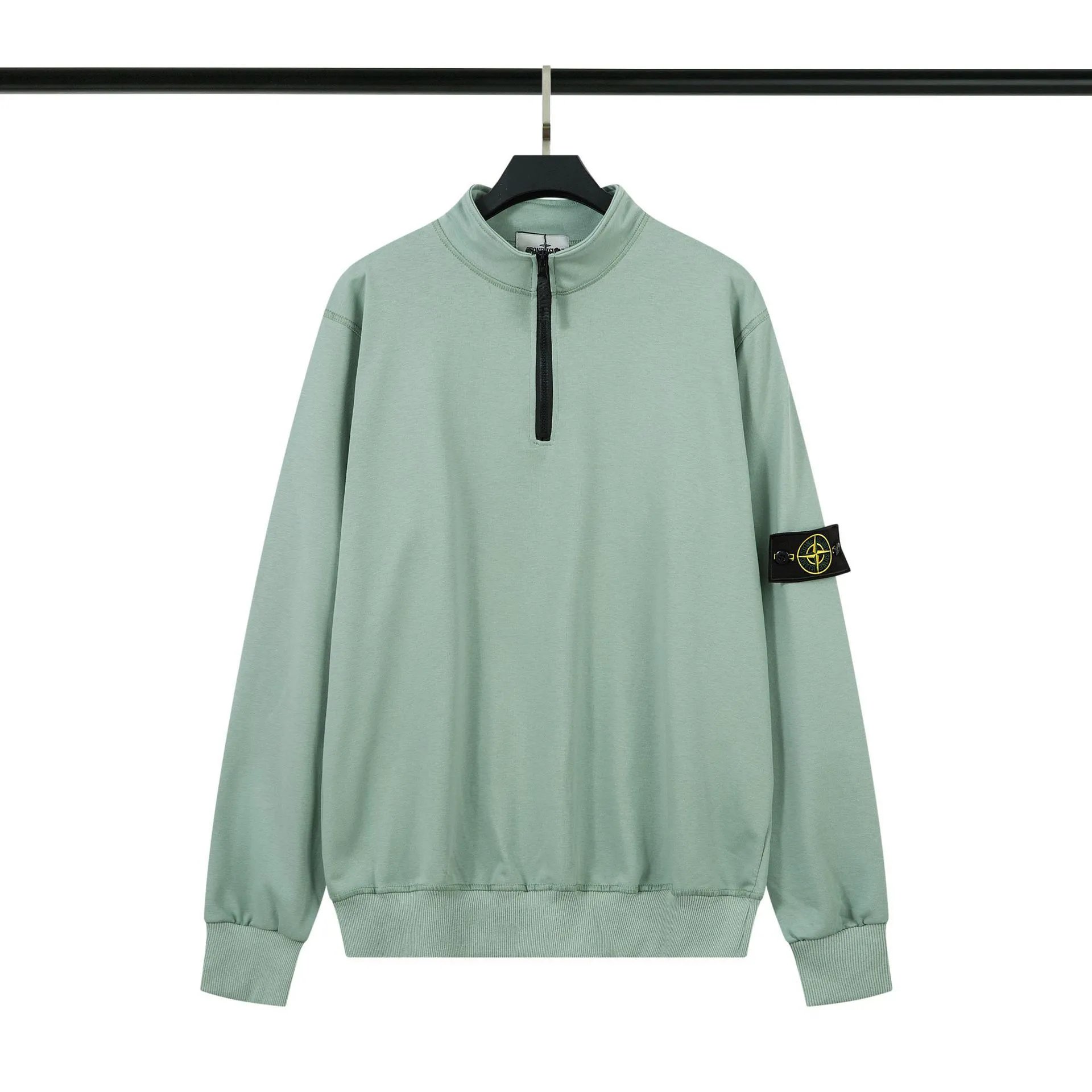 Stone Island Hoodies & Sweatshirts Crewneck Sweatshirt with Compass Badge — 911 Light Green