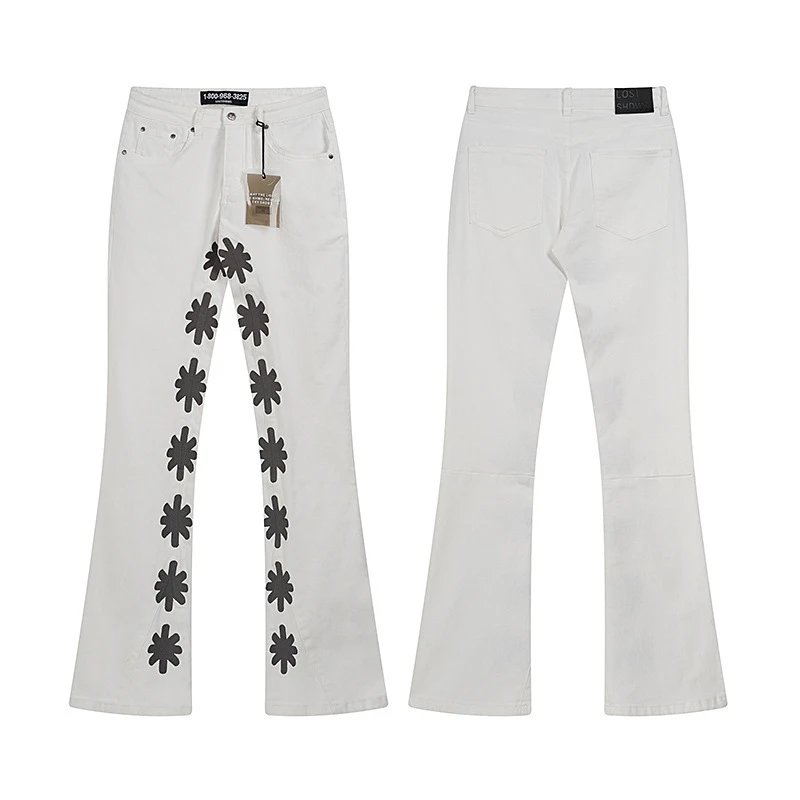 Unbranded Jeans Flared with floral appliqué — LS1008