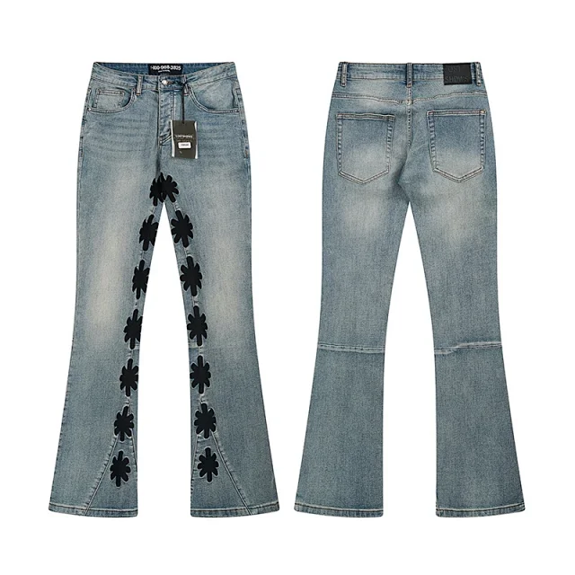 Unbranded Jeans Flared with floral appliqué product detail image 10