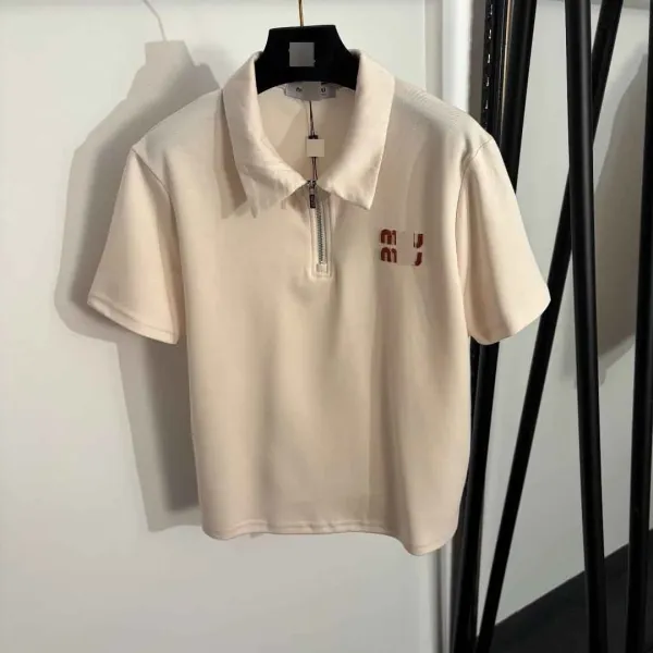 Design Polo Shirt and Skirt Set Beige Casual Set - 4