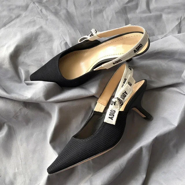 Dior High Heels J'Adior knitted pointed-toe bow slingback product detail image 6