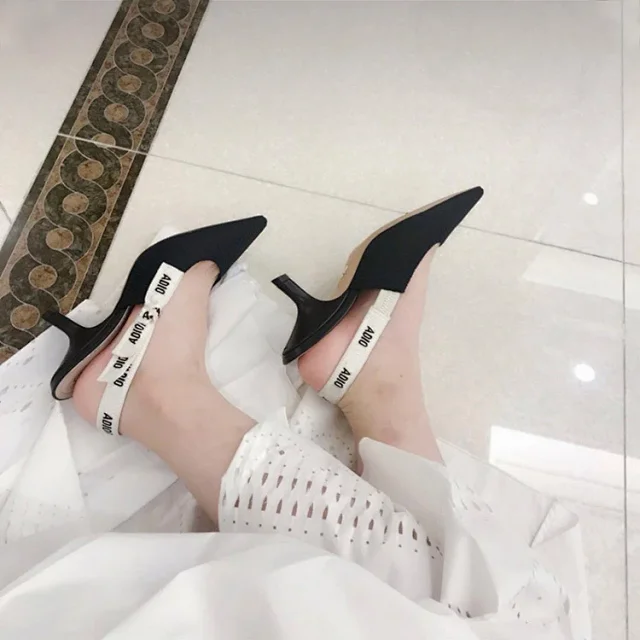 Dior High Heels J'Adior knitted pointed-toe bow slingback product detail image 14