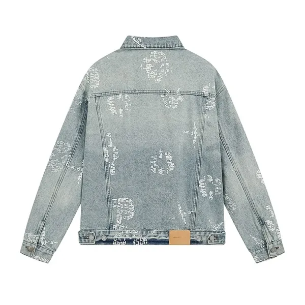 Amiri Distressed Patchwork Denim Jacket Light Wash - 5