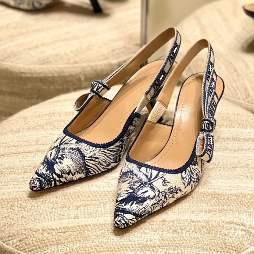 Dior High Heels J'Adior embroidered floral slingback image 4