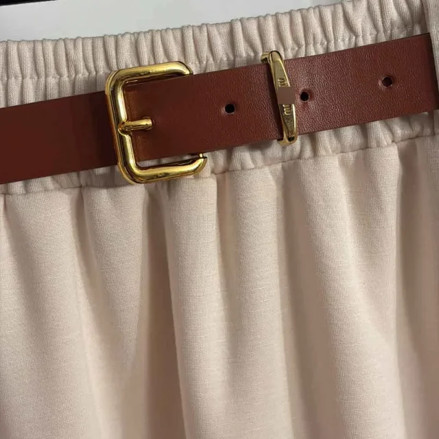 Unbranded Matching Sets Short-Sleeve Collared Top and Belted Midi Skirt Set product detail image 8