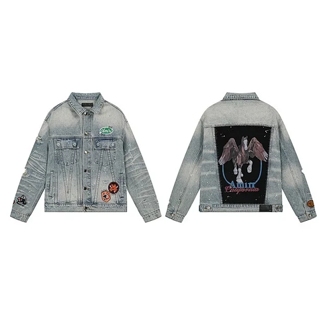 Purple Brand Jackets Washed graphic denim product detail image 17