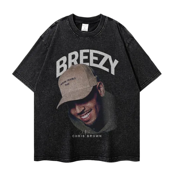 Cactus Jack Breezy Chris Brown Graphic Washed Black T-Shirt - 6