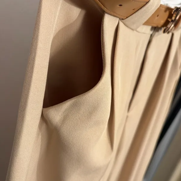 Chloé Wide-Leg Trousers Beige Pants Dress Pants - 9