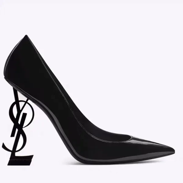 Saint Laurent Tribute Patent Leather Black Stilettos - 3