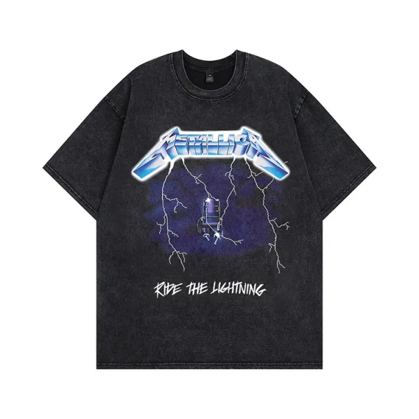 Nirvana Band Graphic Tee Black Acid Wash T-Shirt - 8
