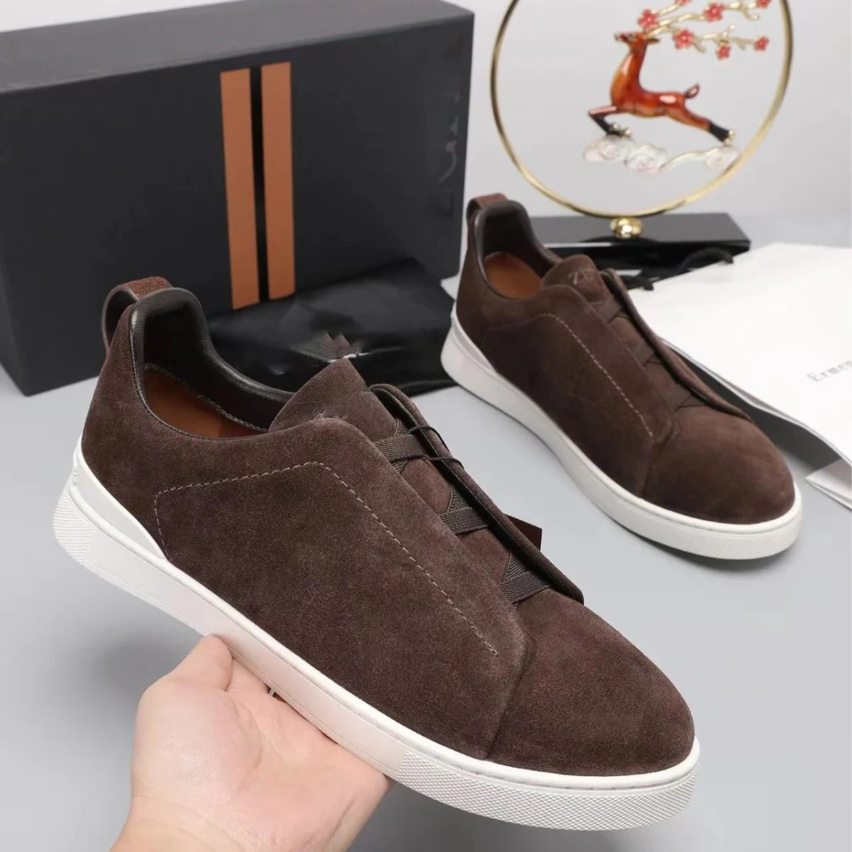 Brown Suede Low Top 