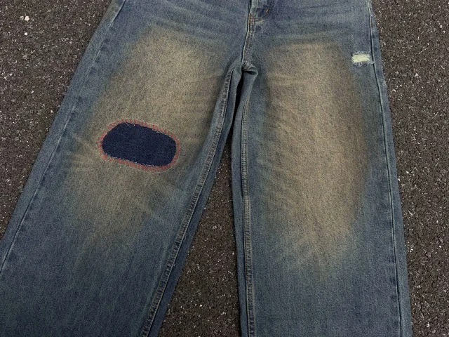 ERD Jeans 07 wide-leg distressed patch product detail image 16