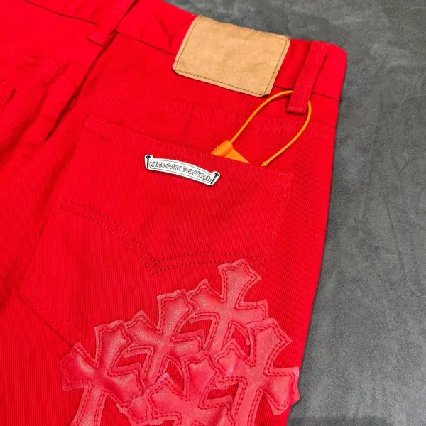 Chrome Hearts x Denim Tears Red Cross-Embroidered Jeans - 18