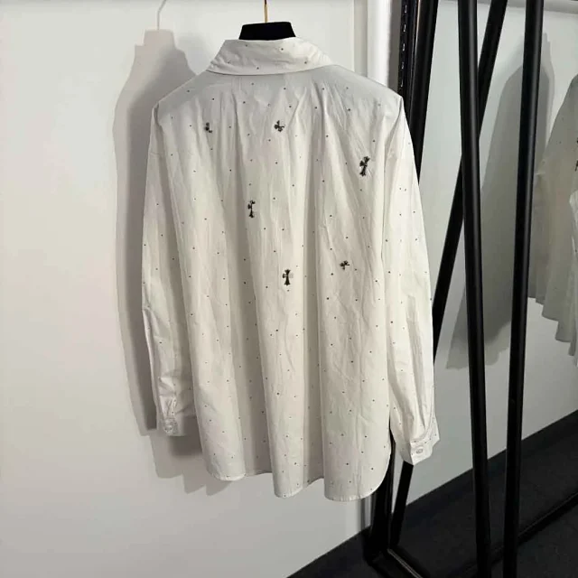 Unbranded Shirts Long-Sleeve Rhinestone Cross Button-Up Shirt product detail image 3