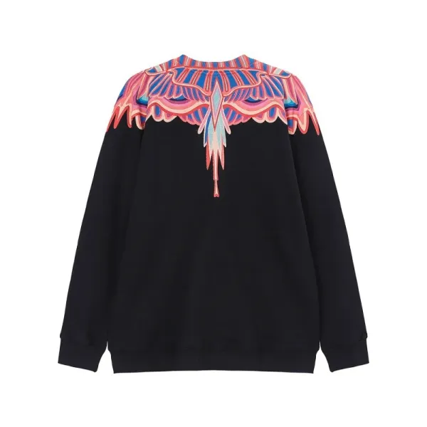 Design Feather Necklace Print Black Hoodie - 57