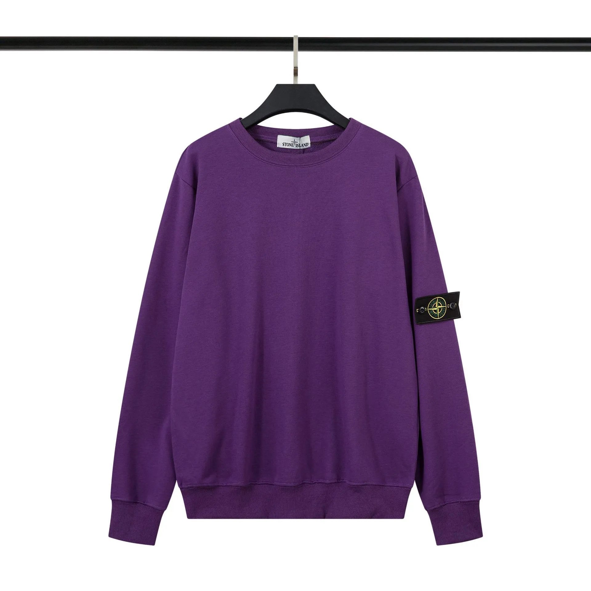 Stone Island Hoodies & Sweatshirts Crewneck Sweatshirt with Compass Badge — purple