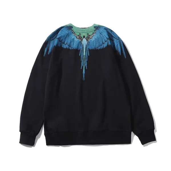 Design Feather Necklace Print Black Hoodie - 69