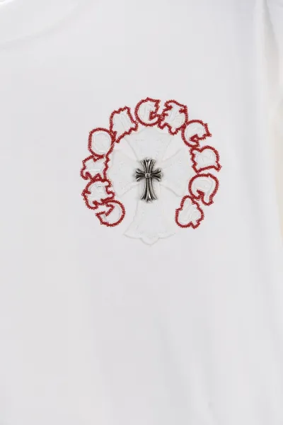Chrome Hearts Circle Cross Black T-Shirt with Neon Green Embroidery - 17
