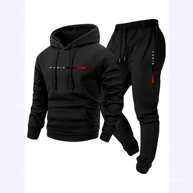 Unbranded Matching Sets Hooded Paris Graphic Sweatshirt and Jogger Set product detail image 10