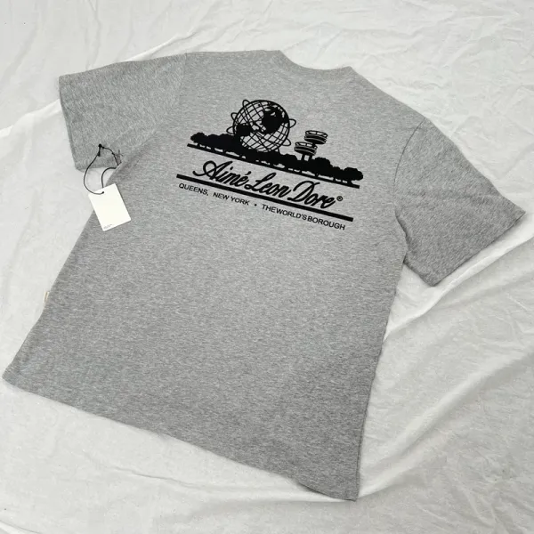 Aimé Leon Dore Rose Embroidered Beige T-Shirt - 34