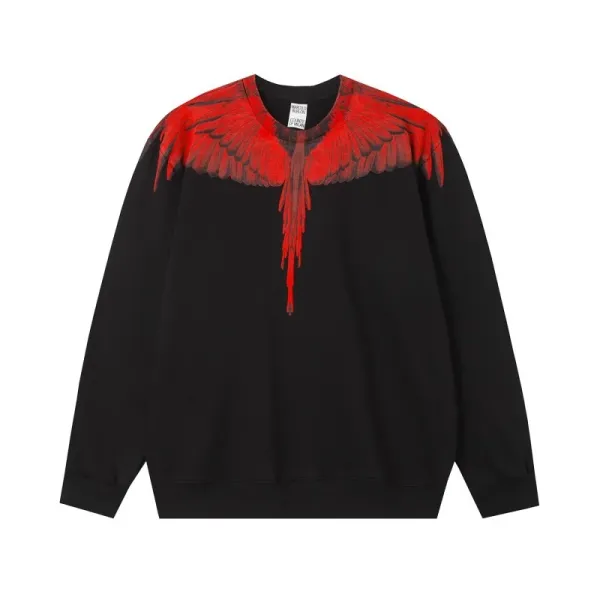 Design Feather Necklace Print Black Hoodie - 17